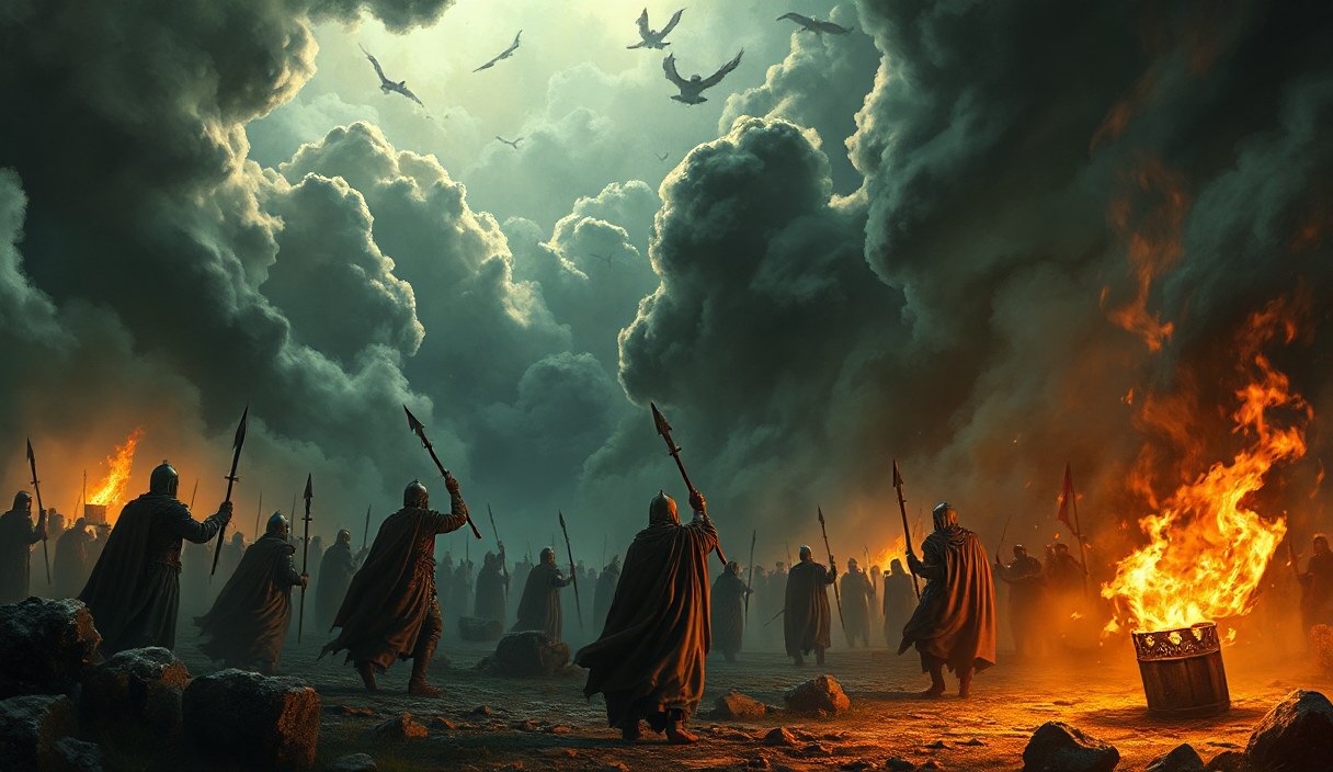 Otwarta Biblia na drewnianym stole przy wschodzie słońca, symbolizująca fundament wiary