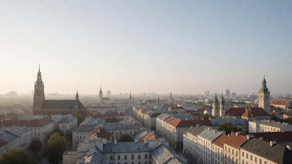 Grupa wolontariuszy rozmawiająca z mieszkańcami na ulicy europejskiego miasta latem