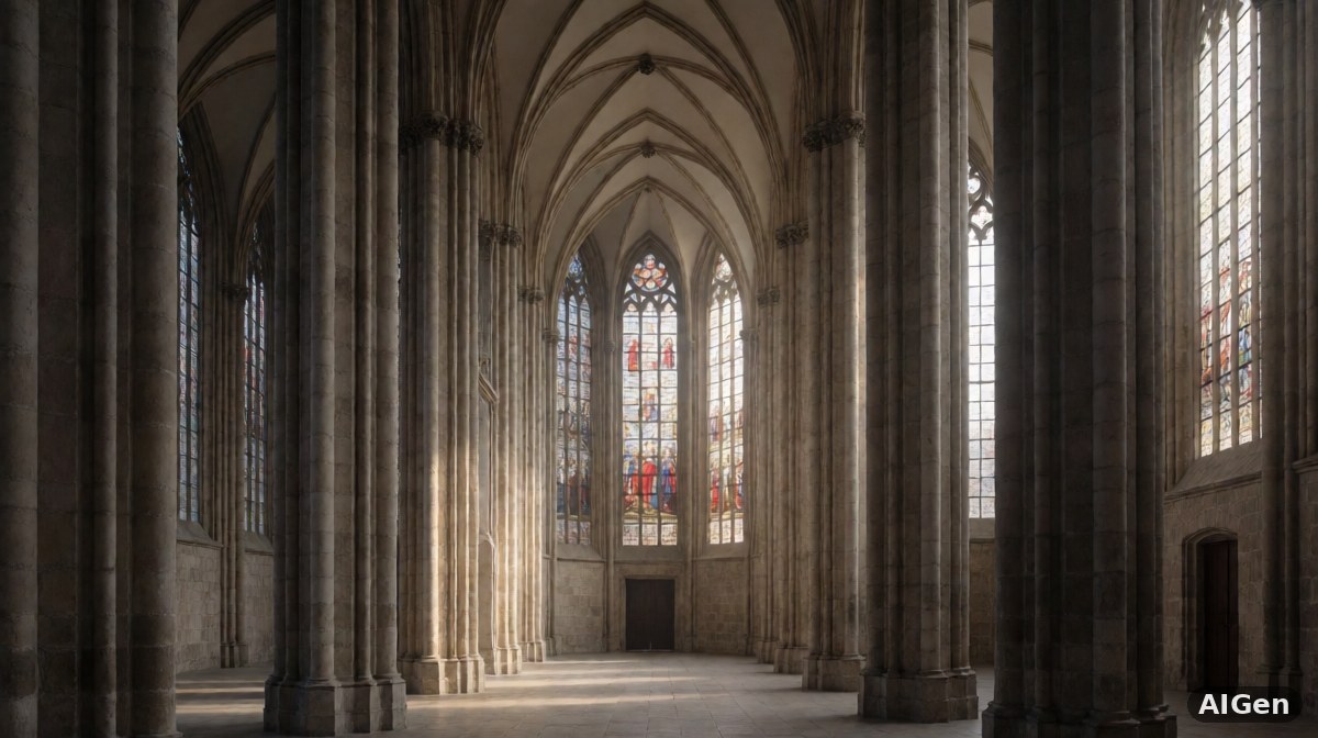 Wnętrze katedry Canterbury z elementami dekoracyjnymi sugerującymi wydarzenie rozrywkowe
