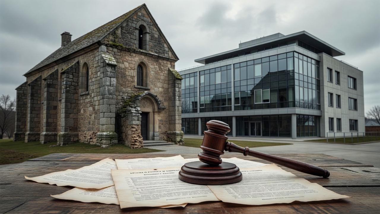 Sala sądowa w Illinois z dokumentami prawnymi na stole