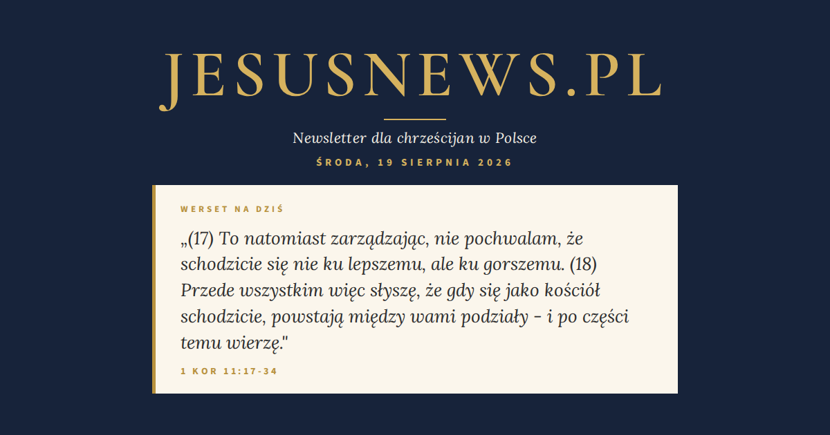 Słowo na dziś — Środa, 19 sierpnia 2026