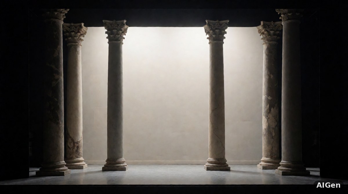 Aktor na scenie teatralnej pod reflektorami, z widownią w cieniu, symbolizujący publiczną presję.
