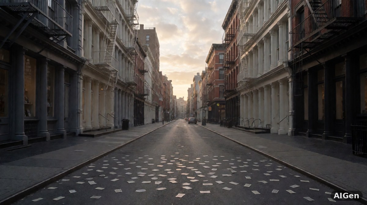 Starszy mężczyzna rozdający ulotki na londyńskiej ulicy w dzielnicy Soho