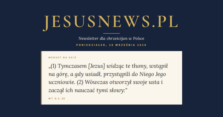JesusNews.pl — Słowo na dziś, Poniedziałek, 28 września 2026: Mt 5:1-20