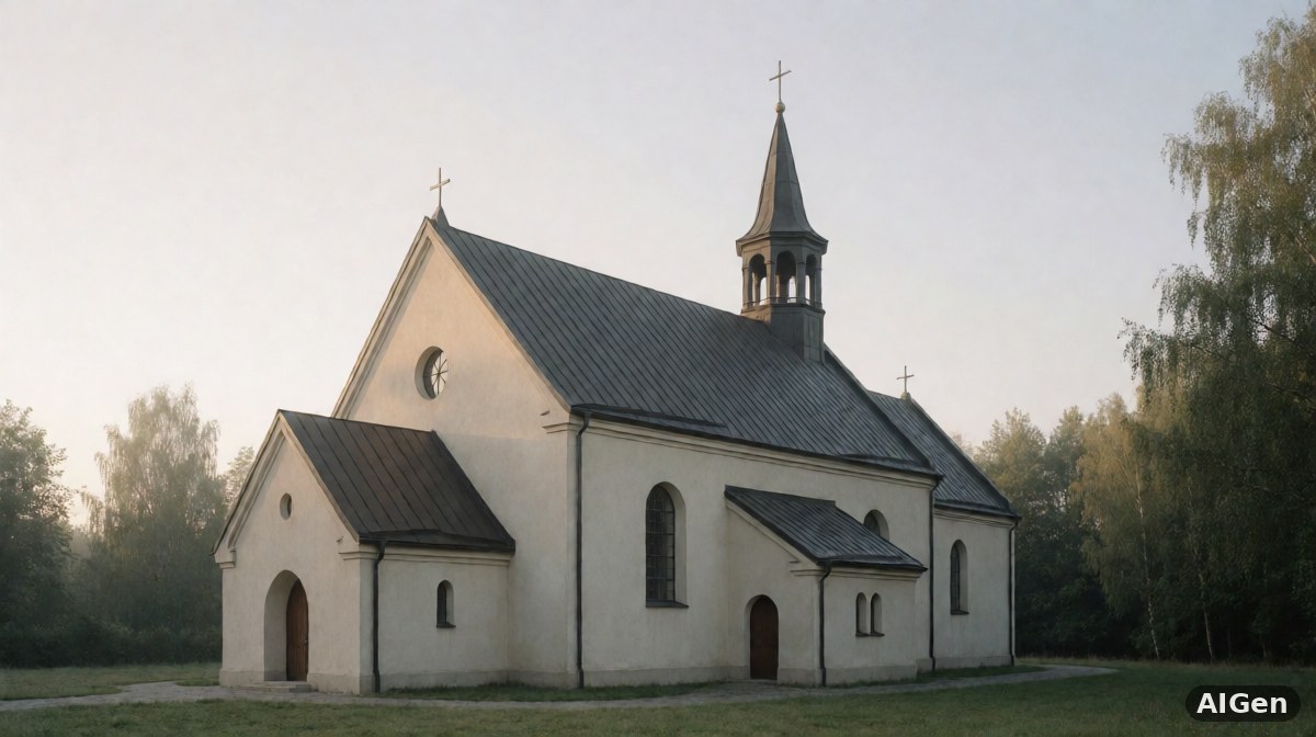Zgromadzenie wiernych w polskiej sali kościelnej podczas nabożeństwa