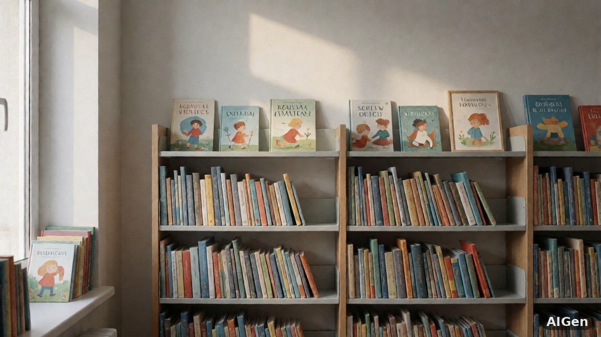 Rodzice przeglądający książki w szkolnej bibliotece